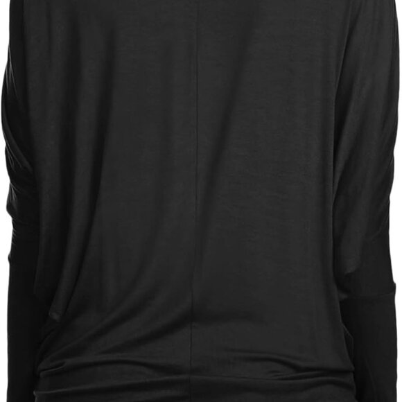 Women's Casual Flowy Draped Long Sleeve Batwing Dolman Top – Soft & Comfortable - Picture 4 of 6